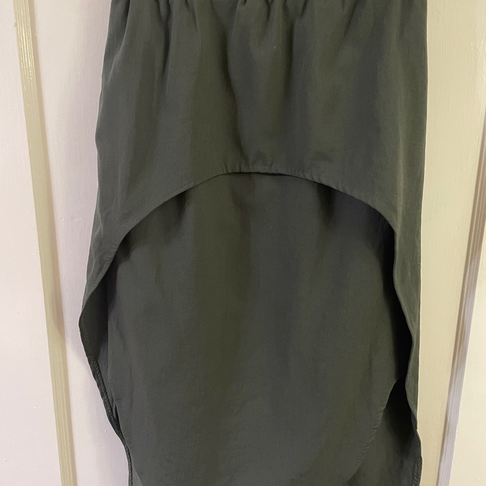 COS Dark Forest Green Asymmetrical Apron Layered High-Low Skirt